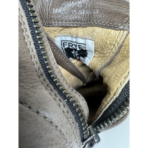 Frye Women’s Size 8 Lace Up Courtney Combat Gray Taupe Boot Block Heels Grunge - Picture 12 of 12